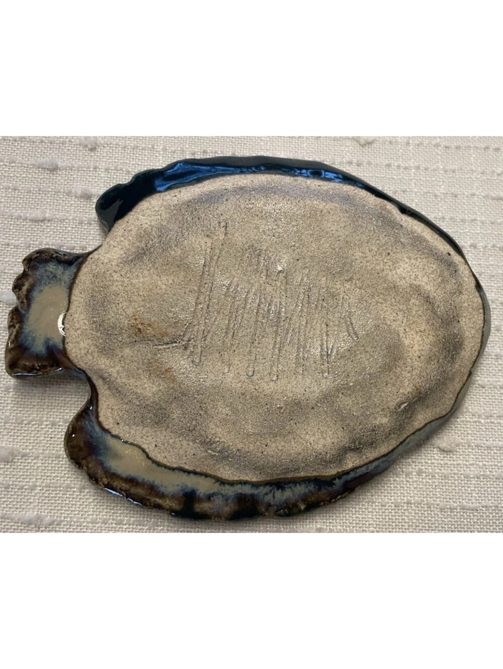 Handmade Blue Ceramic Fish Dish - Picture 2 of 2